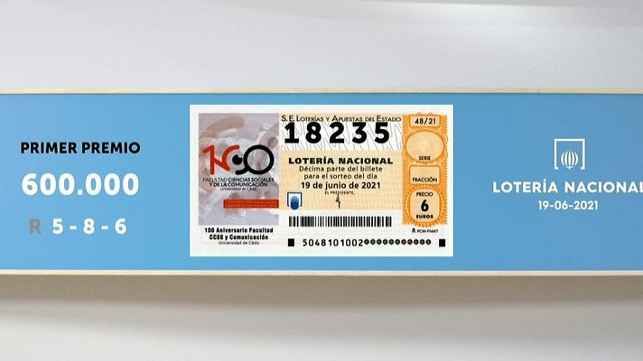 SELAE - Sorteo de la Lotería Nacional del 19/06/2021
