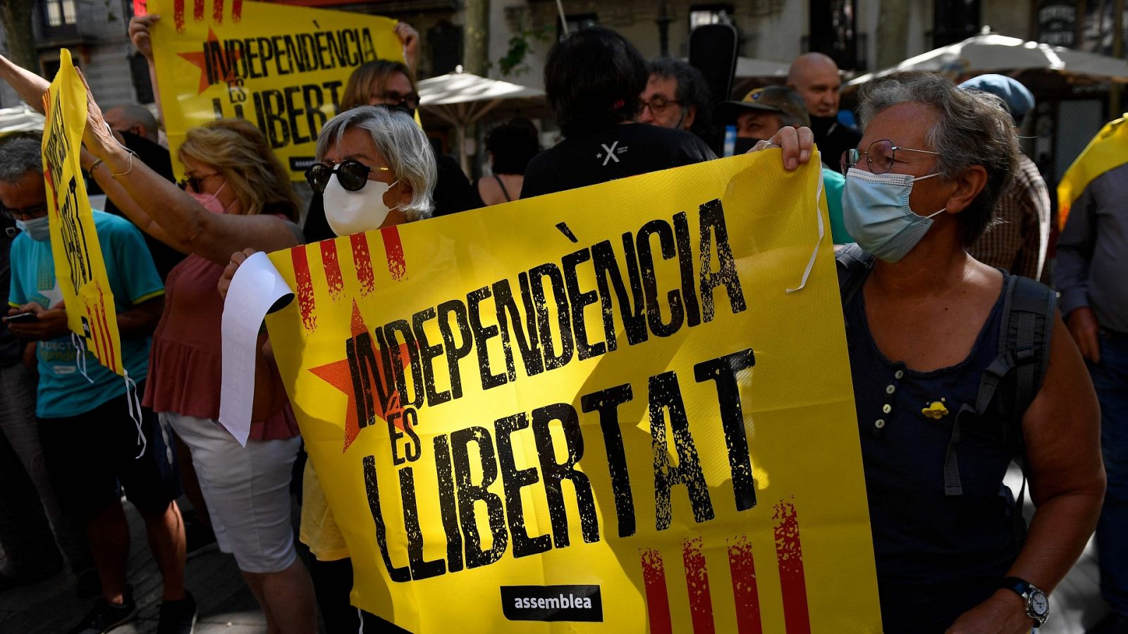 Protestas por la conferencia de Sánchez en Barcelona