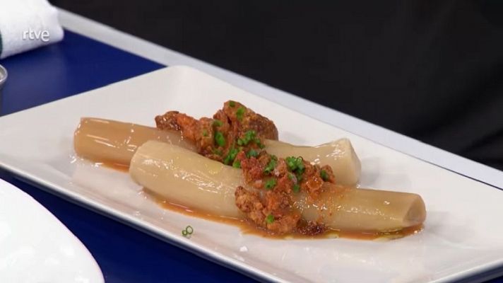 Como sapiens - Puerros con huevas de erizo de mar