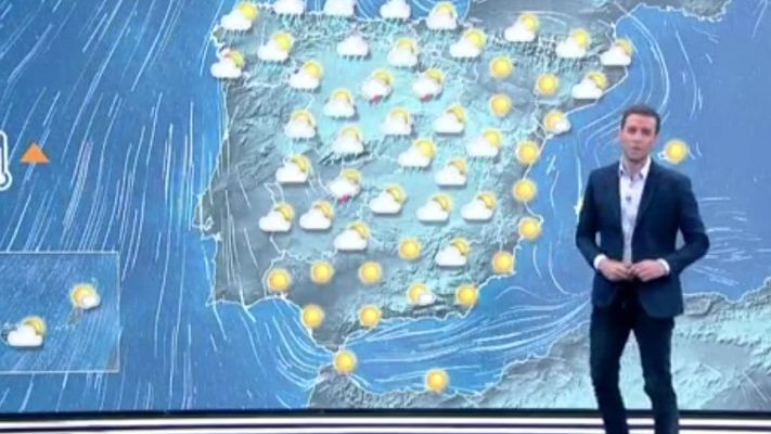 Telediario 1 - La Aemet prevé lluvia fuerte en el Cantábrico y ascenso térmico en el tercio suroeste