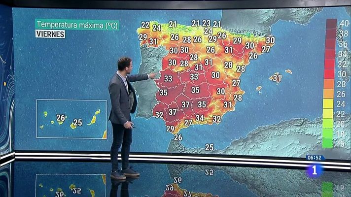 Aumento de temperaturas en el interior peninsular y Canarias
