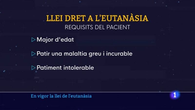 Entra en vigor la llei de l'eutanàsia