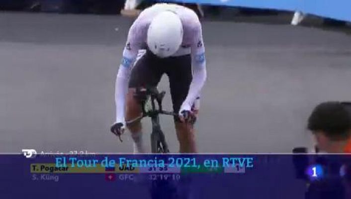 Telediario 2 - Pogacar gana la contrarreloj y da un golpe en el Tour