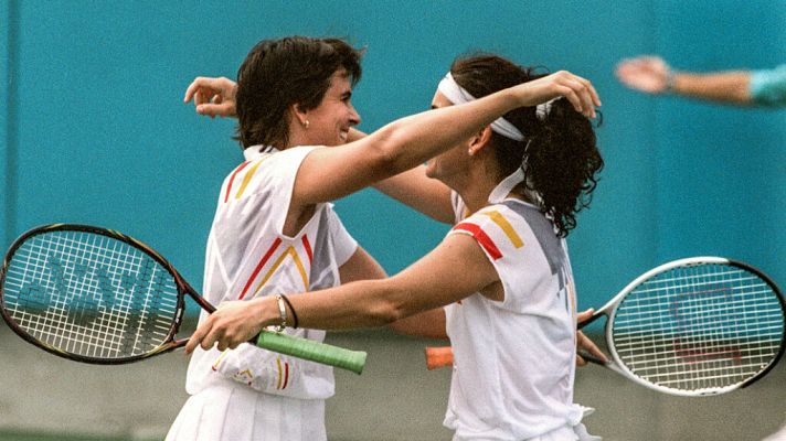 Conchita Martínez y Arantxa Sánchez Vicario ganan la medalla de bronce en los Juegos Olímpicos de Atlanta 96' en dobles
