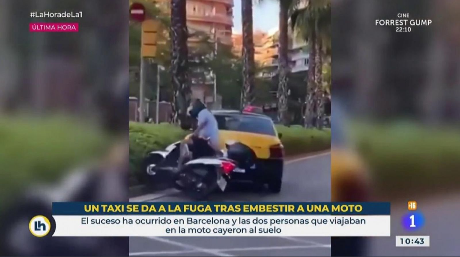 Un taxista se da a la fuga tan embestir a una moto