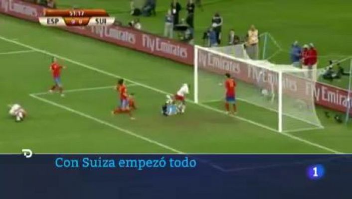 Telediario 1 - La mayor alegría de la selección española empezó con Suiza en el camino