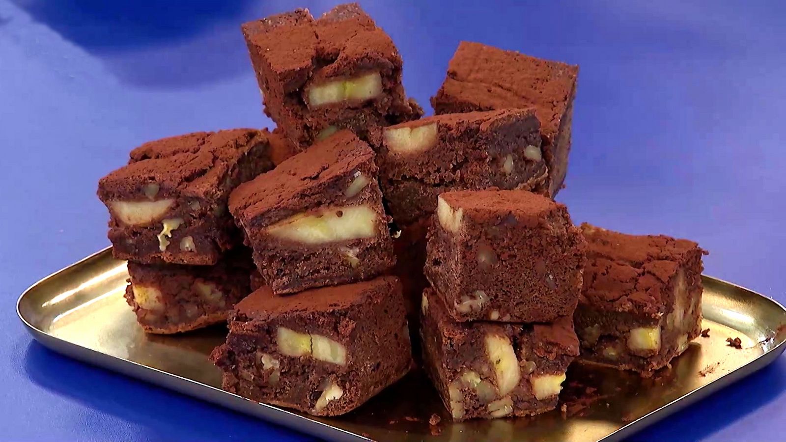 Receta fácil de brownie de nuez y plátano