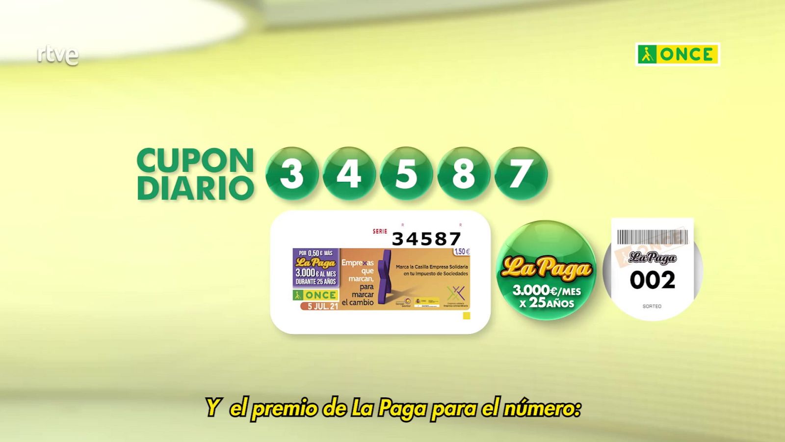 Sorteo ONCE - 05/07/21 - ver ahora