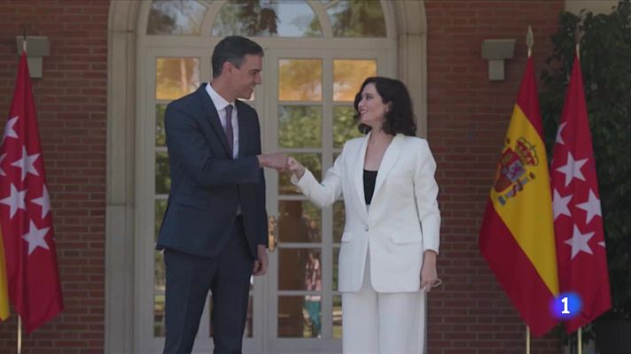 Telediario 1 - Ayuso acusa a Sánchez de tener intereses "distintos" a los de España tras reunirse con él en Moncloa