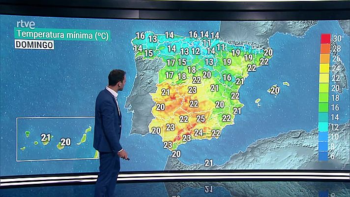 Temperaturas en ascenso casi generalizado, más acusado en el interior de la Península