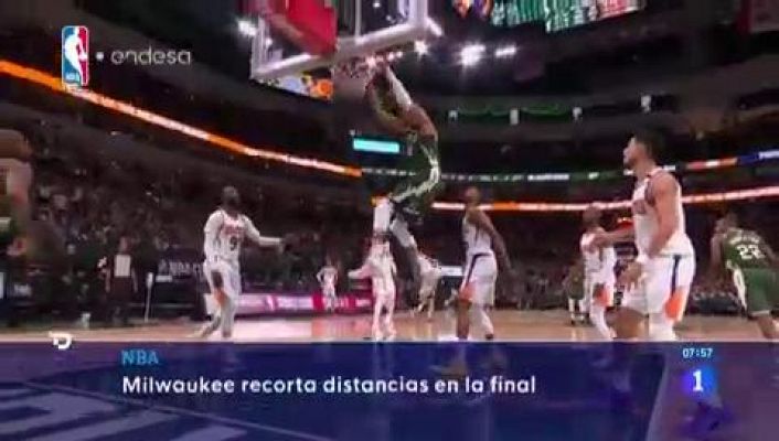 Telediario Matinal - Antetokounmpo da un recital y los Bucks se ponen 1-2 en las Finales NBA
