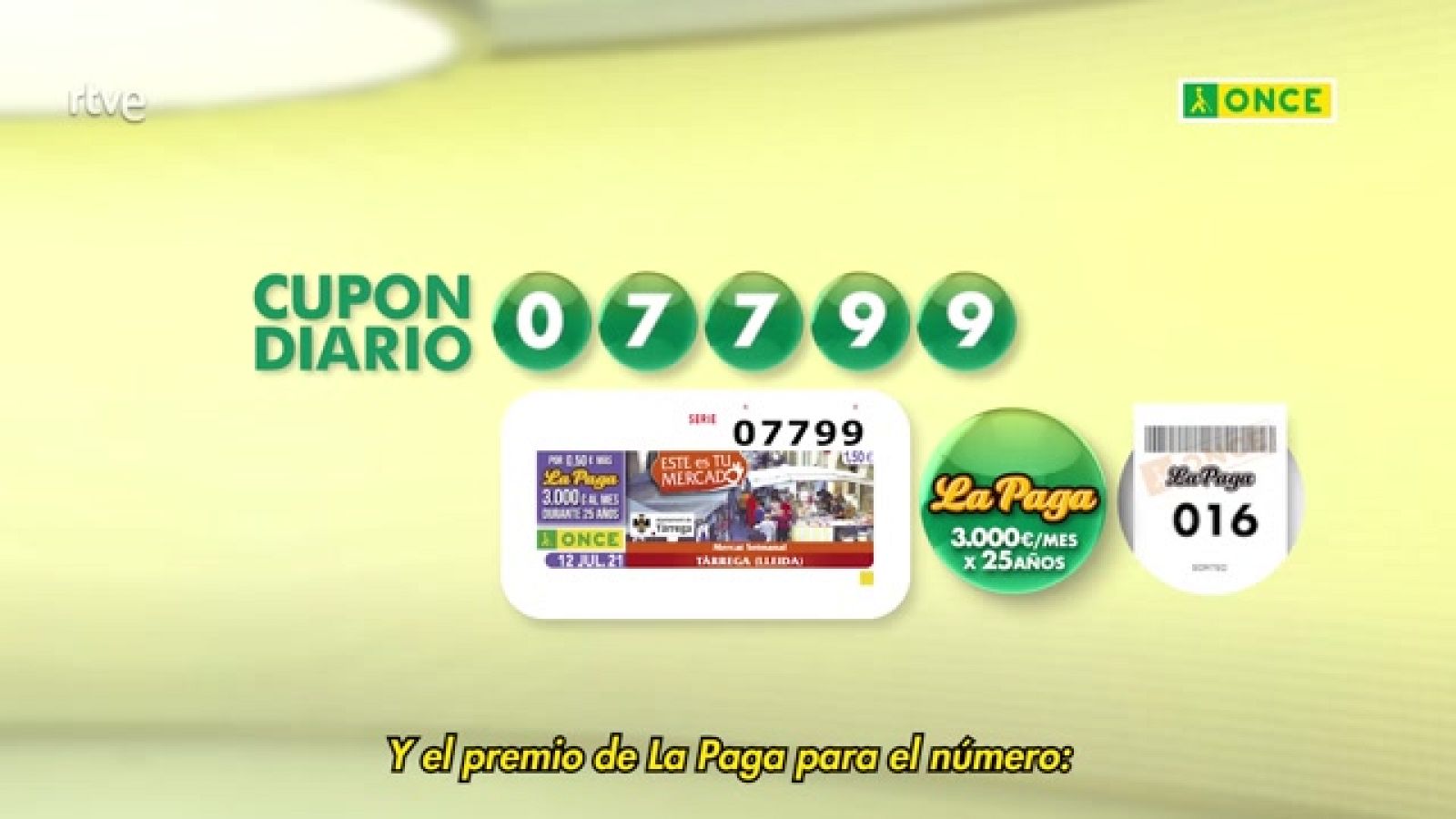 Sorteo ONCE - 12/07/21 - ver ahora