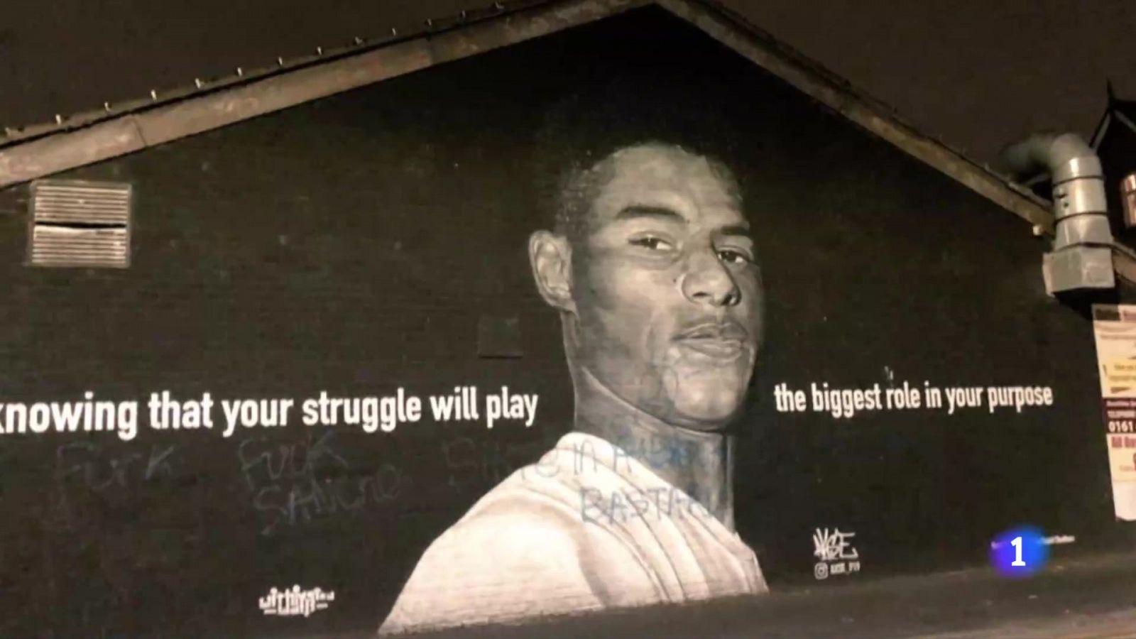 El mural de Rashford se levanta contra el racismo