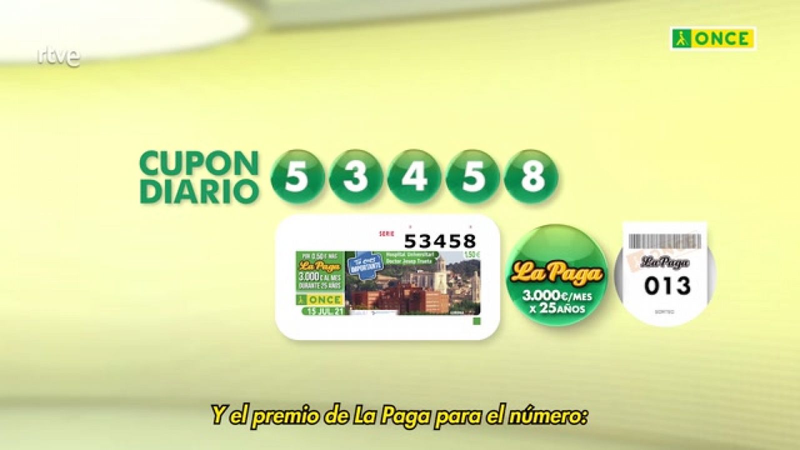 Sorteo ONCE - 15/07/21 - ver ahora