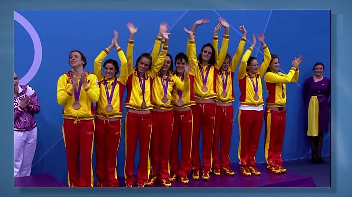 Orgullo de medalla - Natación sincronizada equipos. Fuentes, Mengual y Enríquez