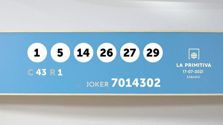 Sorteo de la Lotería Primitiva y Joker del 17/07/2021