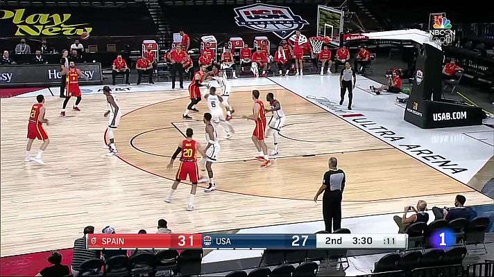 Telediario 1 - La última prueba antes de los Juegos: EE.UU. 83-76 España