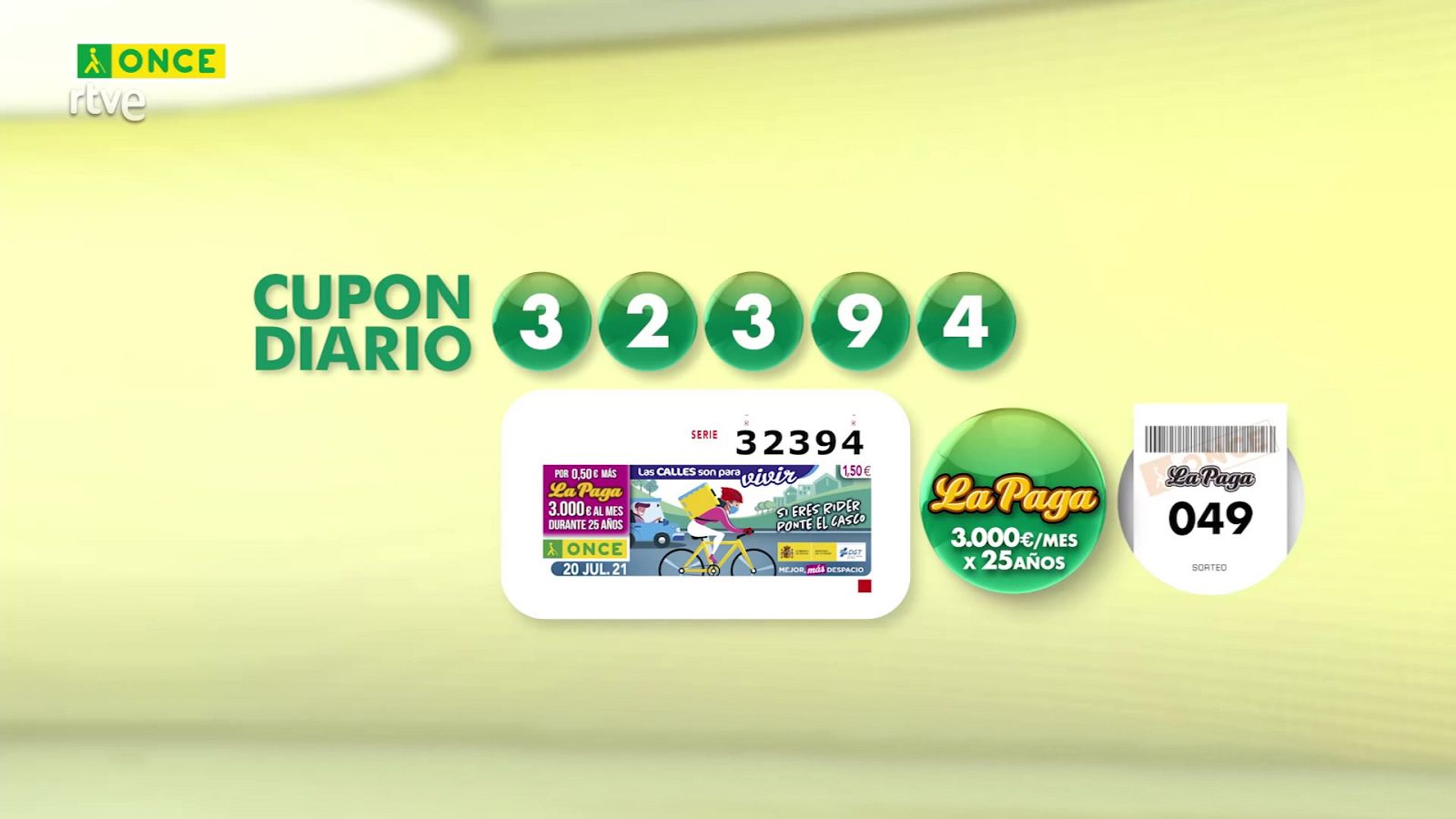 Sorteo ONCE - 20/07/21 - ver ahora