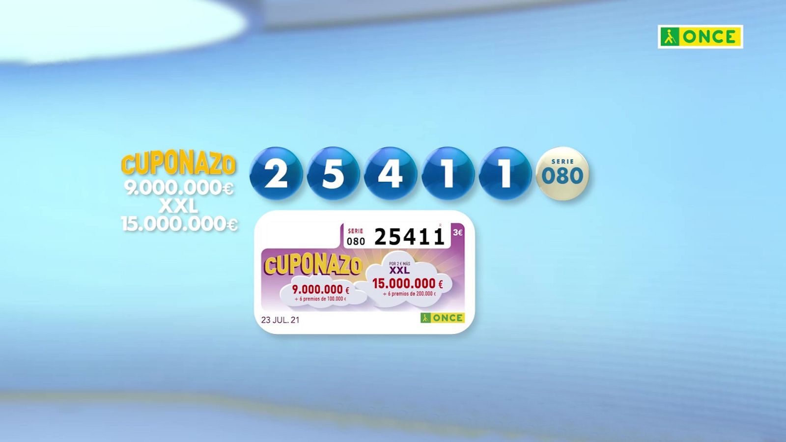 Sorteo ONCE - 23/07/21 - ver ahora