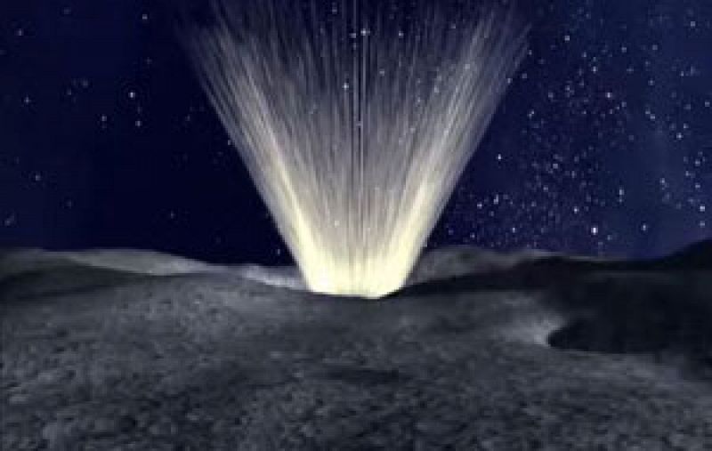 Recreación de la misión LCROSS que impactará en la Luna en busca de agua