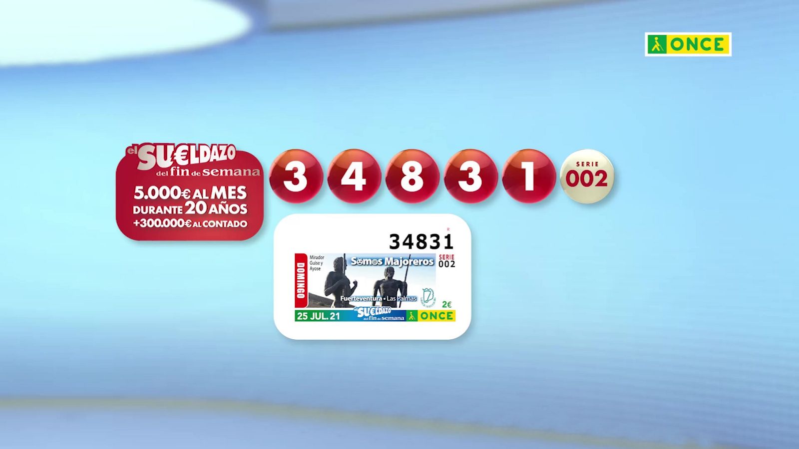 Sorteo ONCE - 25/07/21 - ver ahora