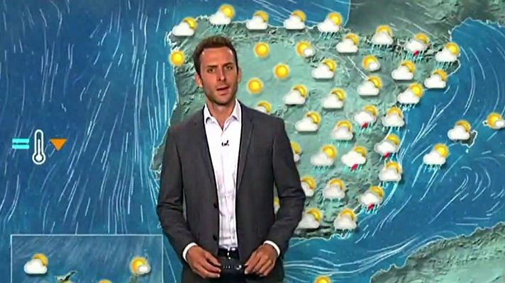 El tiempo - La semana comienza con tormentas en este peninsular y poco nuboso en el resto