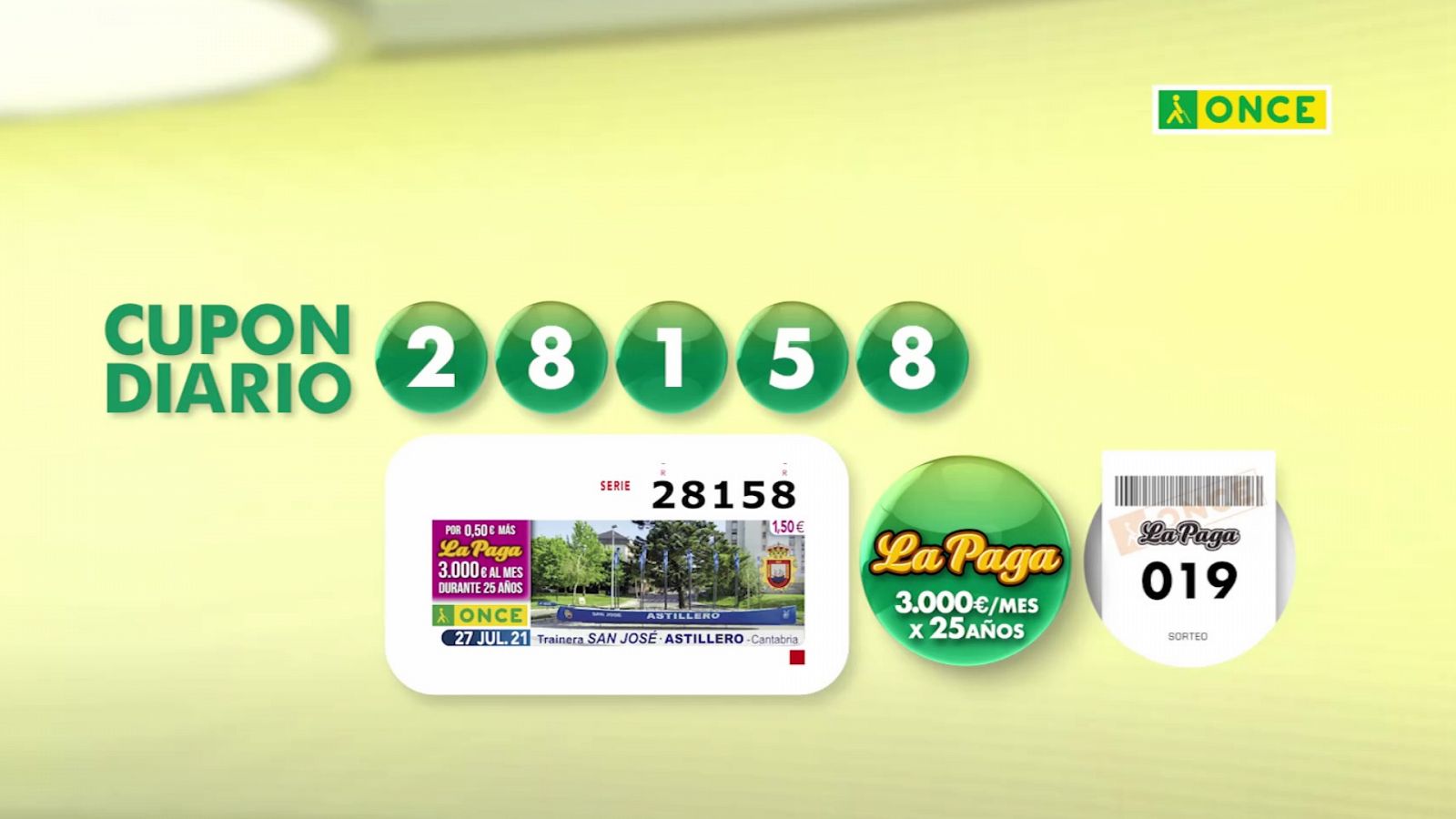 Sorteo ONCE - 27/07/21 - ver ahora