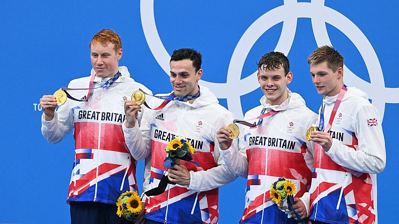 Gran Bretaña gana el oro en 4x200 relevos y roza el récord mundial