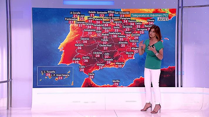 El tiempo - Temperaturas máximas altas en áreas de la meseta Sur y del interior de Andalucía