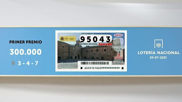SELAE - Sorteo de la Lotería Nacional del 29/07/2021