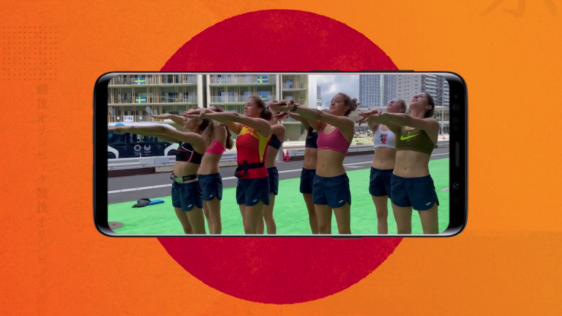 Ona Carbonell y sus compañeras de natación artística ensayan su coreografía fuera del agua - Ver ahora