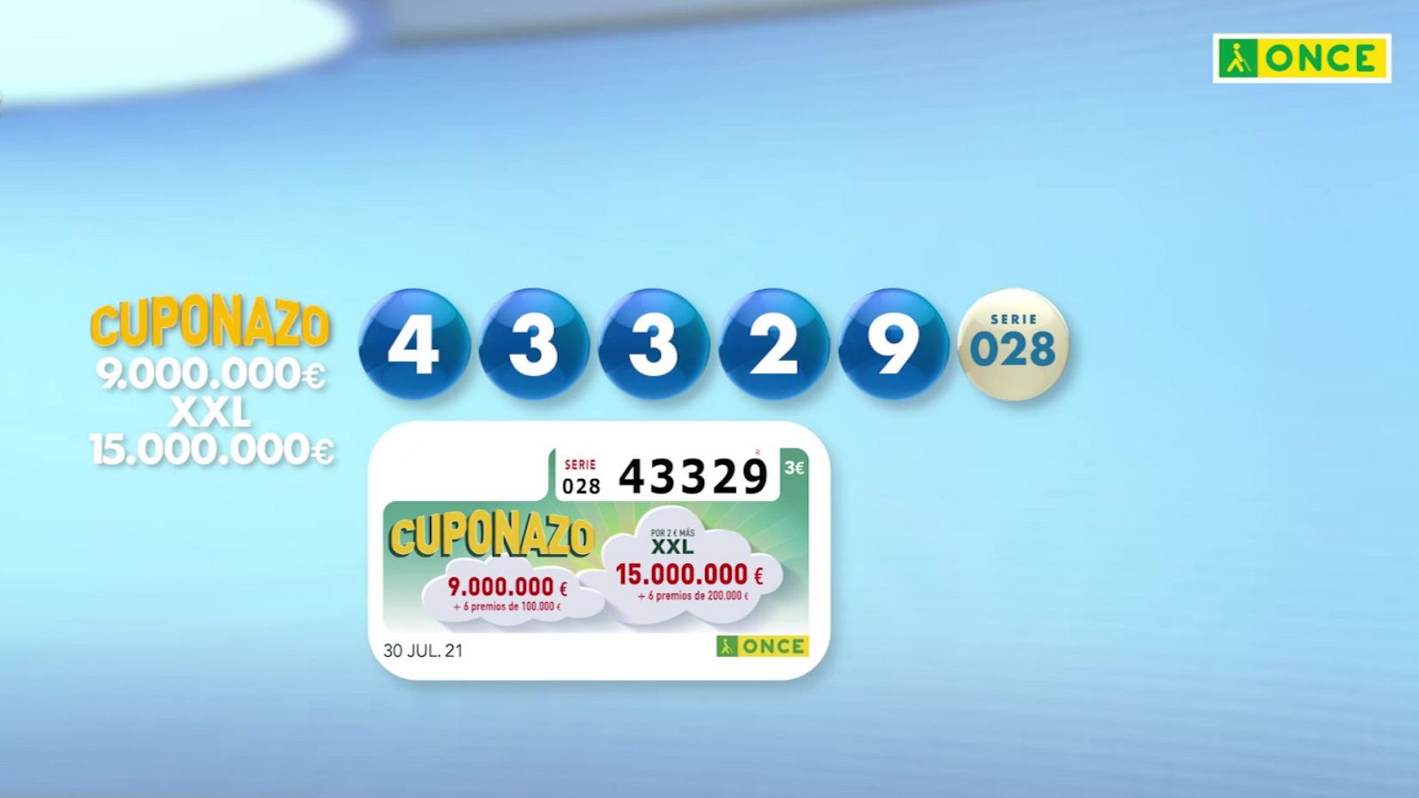 Sorteo ONCE - 30/07/21 - ver ahora