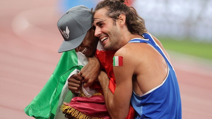 Atletismo Tokyo 2020 - Barshim y Tamberi comparten oro en salto de altura