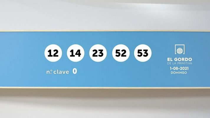 SELAE - Sorteo de la Lotería Gordo de la Primitiva del 01/08/2021