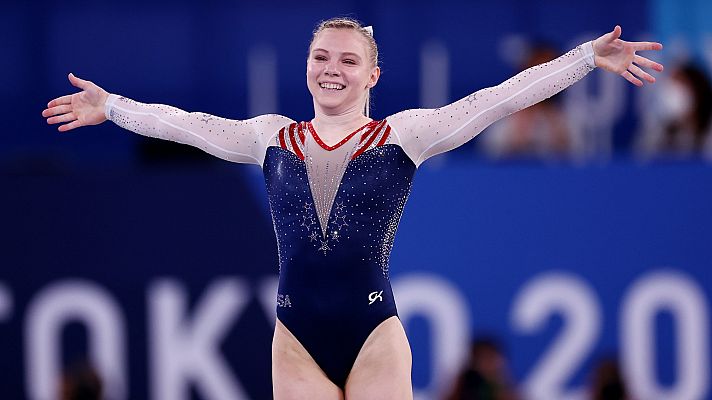 La estadounidense Jade Carey gana el oro en suelo