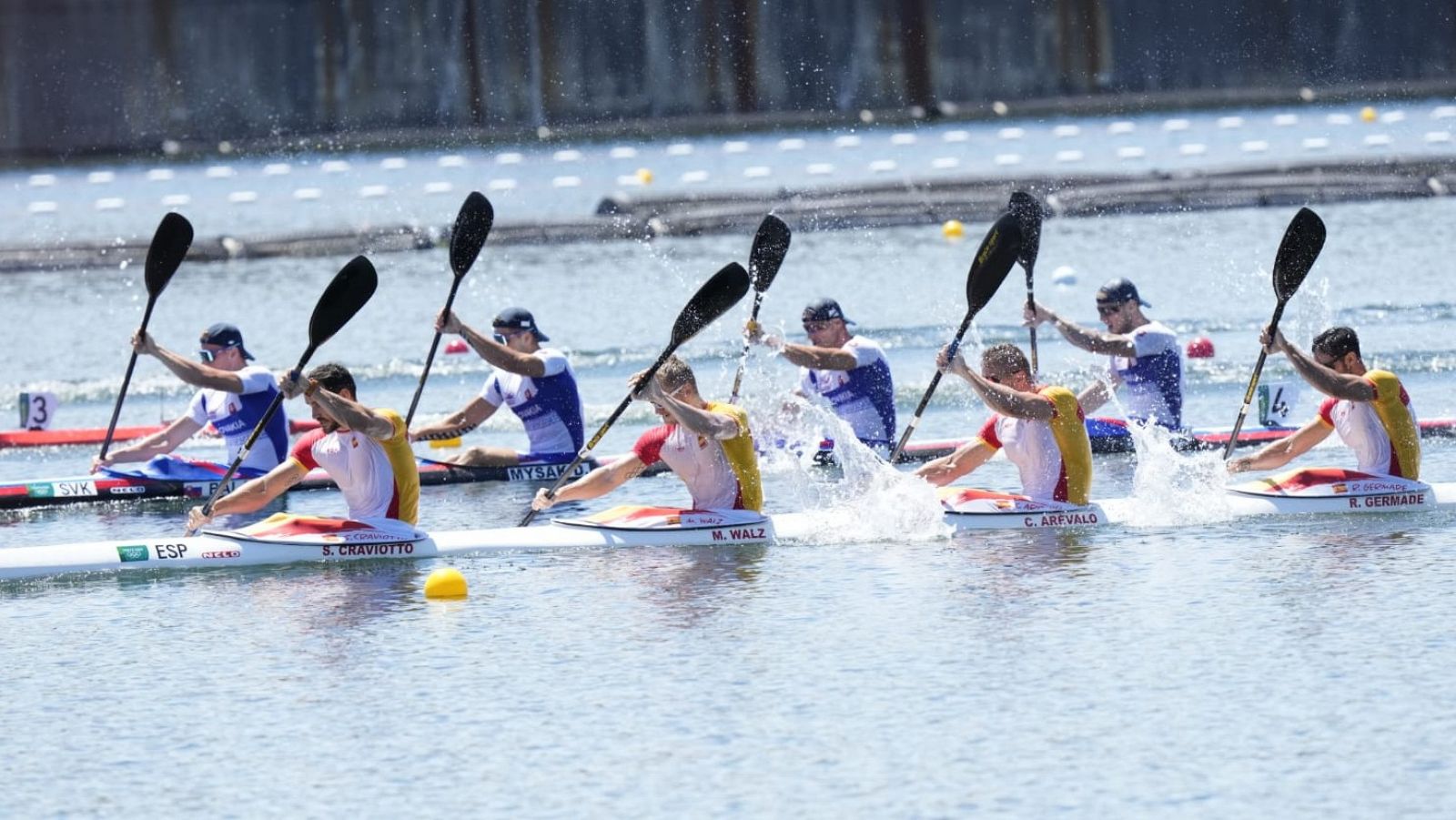 El equipo de K4, a semifinales de 500m como cabeza de serie