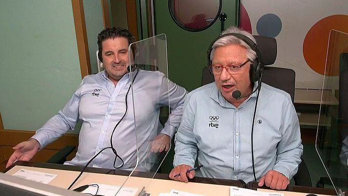  - David Cal vive desde la cabina de TVE la quinta medalla de Saúl Craviotto
