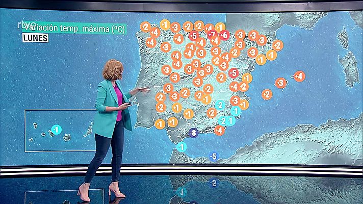Lluvias y chubascos en el bajo Ebro y entorno de la Comunidad Valenciana, ocasionalmente con tormentas  que se irán extendiendo de norte a sur a lo largo del día