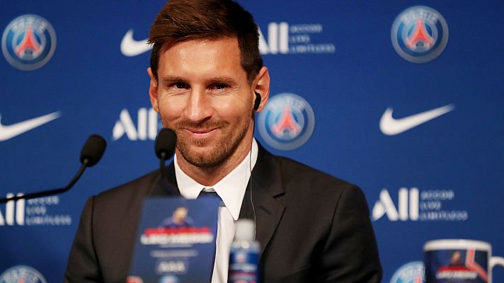 Telediario 1 - Leo Messi ya entrena con el PSG
