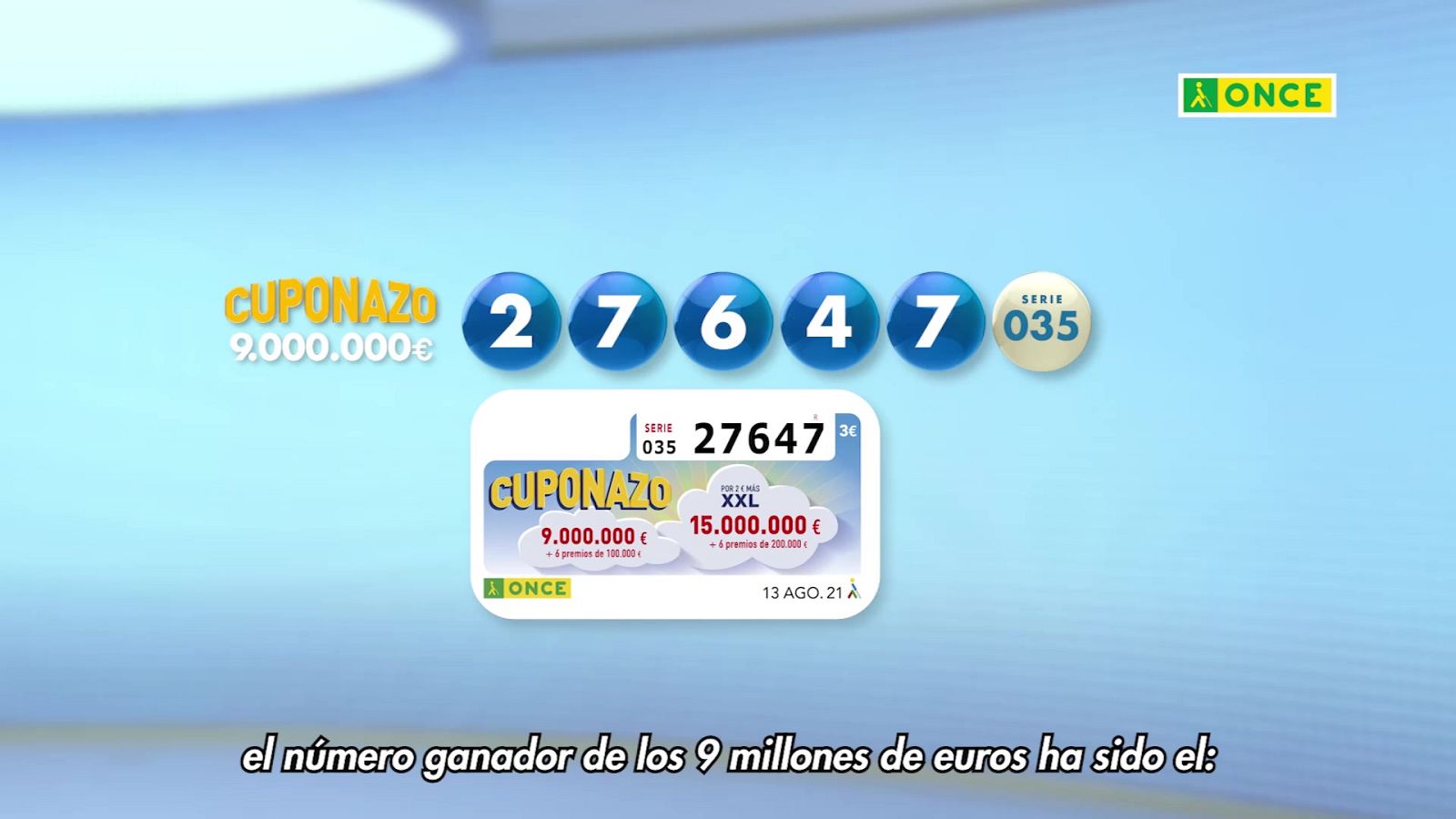 Sorteo ONCE - 13/08/21 - ver ahora