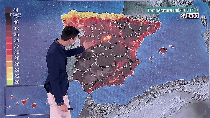 Temperaturas significativamente altas en buena parte del interior peninsular, Baleares y Canarias