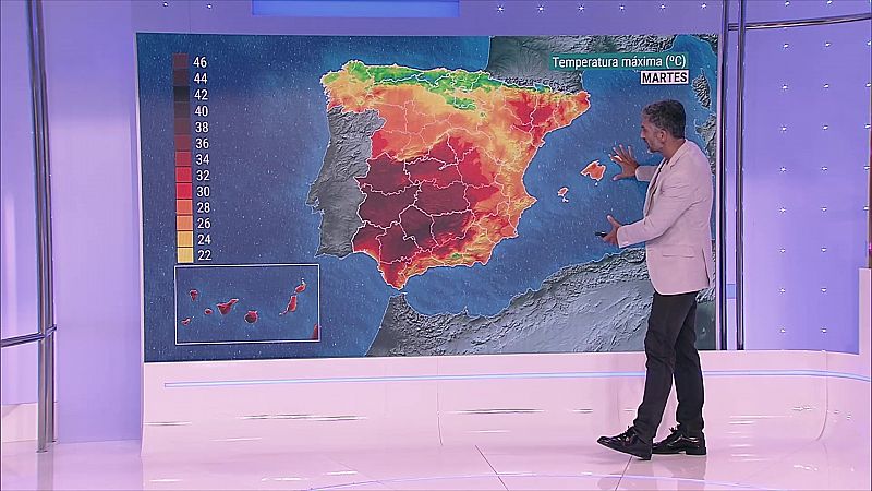 Las temperaturas descienden de manera casi generalizada, aunque todavía pueden subir más en el área del Estrecho, Melilla, litoral de Málaga y zonas del sur y este de las islas Canarias - ver ahora