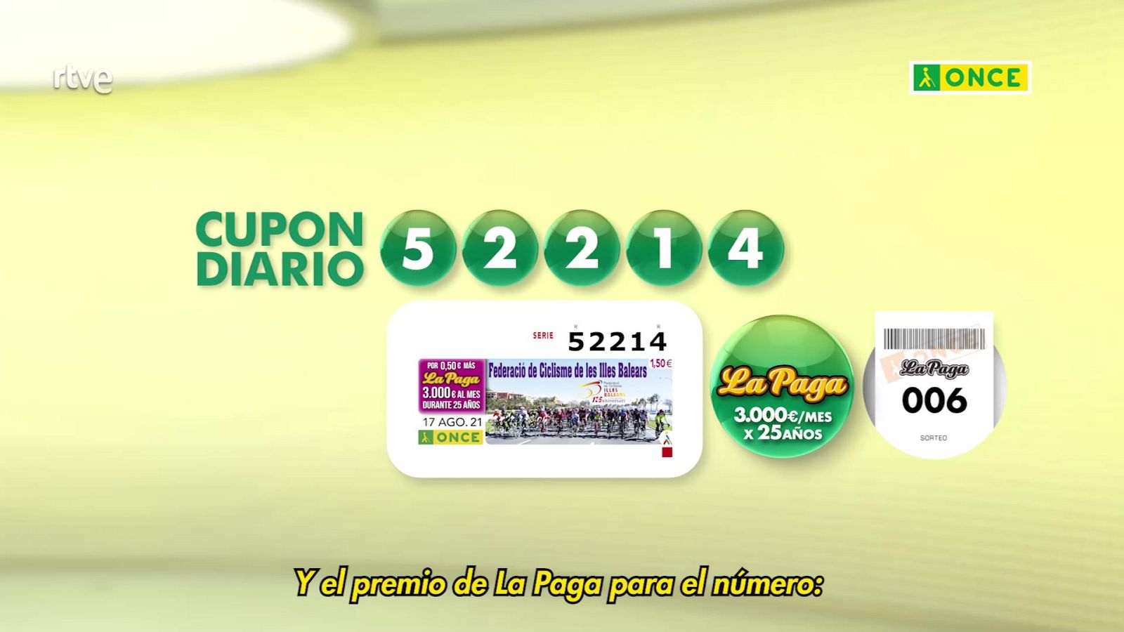 Sorteo ONCE - 17/08/21 - ver ahora