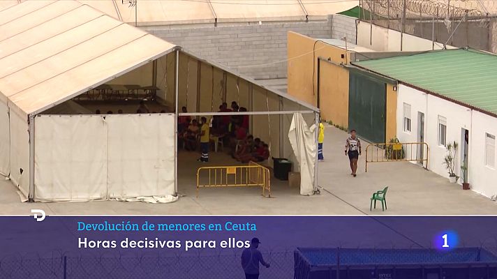Telediario 1 - Continúan paralizadas en Ceuta las repatriaciones de menores a Marruecos