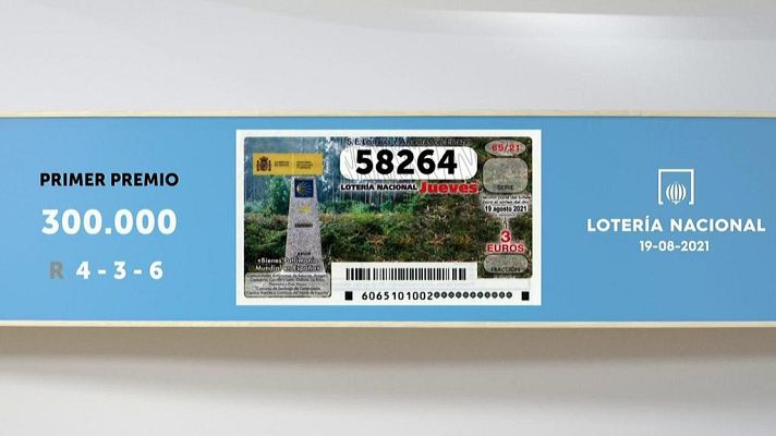 SELAE - Sorteo de la Lotería Nacional del 19/08/2021