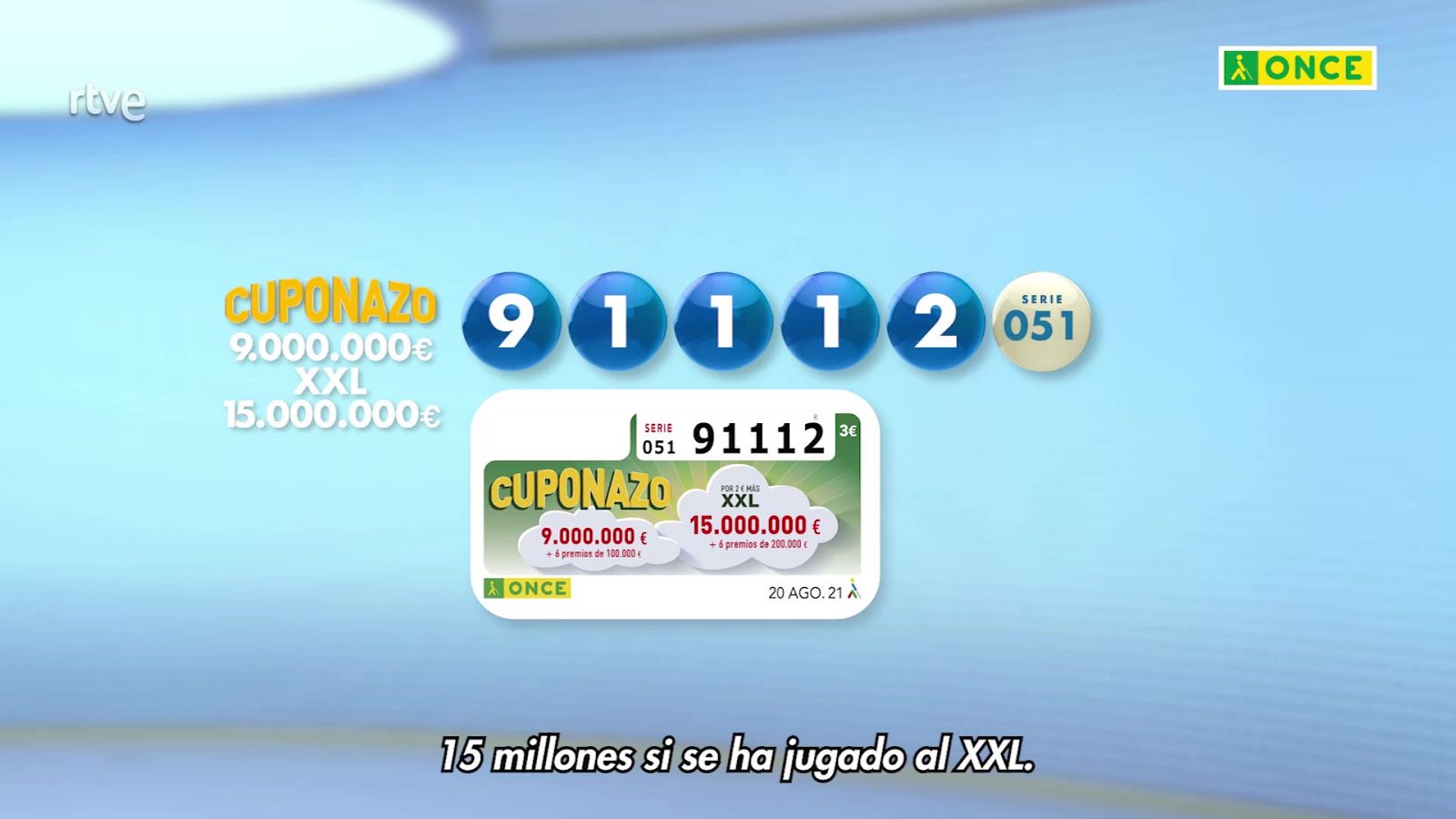 Sorteo ONCE - 20/08/21 - ver ahora