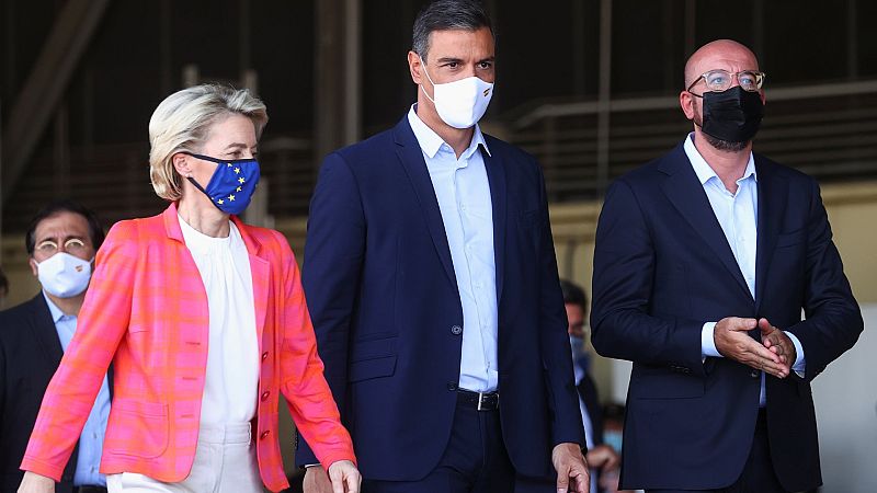 Sánchez visita junto a Von der Layen y Michel el campamento de acogida de los evacuados afganos 