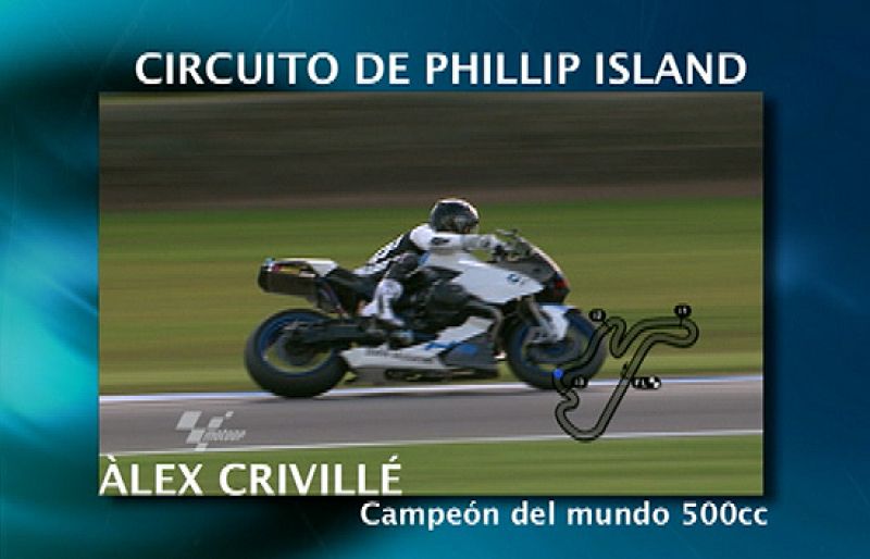 Vuelta de reconocimiento de Álex Crivillé al circuito de Phillip Island.