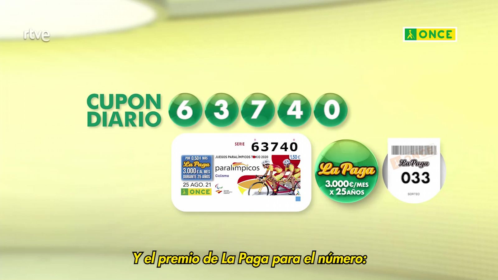 Sorteo ONCE - 25/08/21 - ver ahora