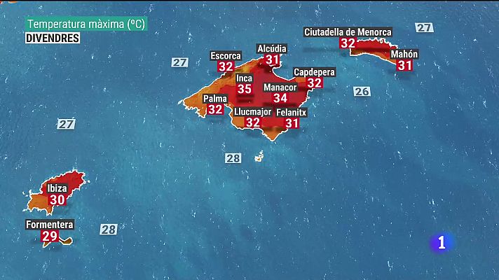 El temps a les Illes Balears - 26/08/21